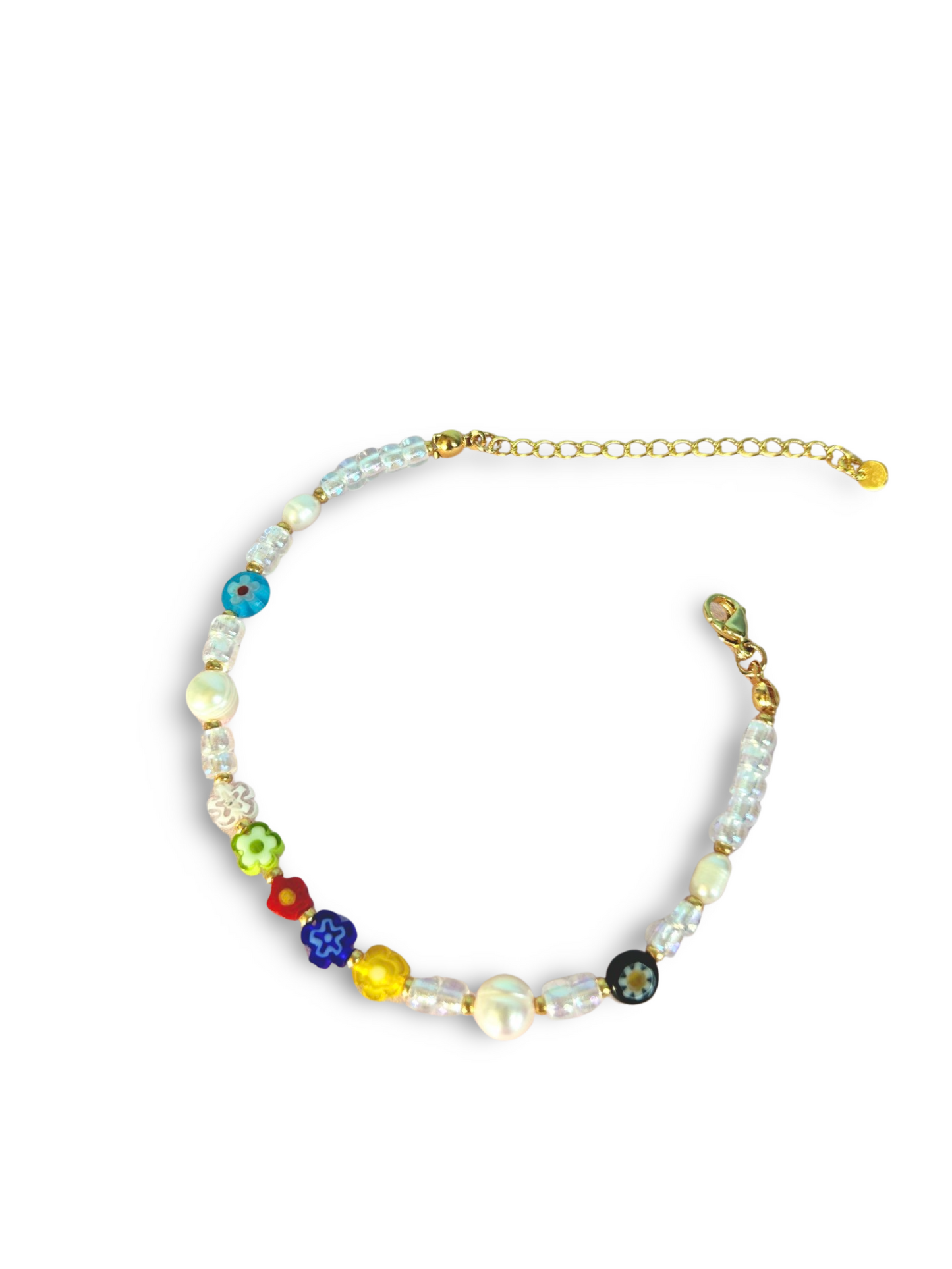 Millefiori and Pearl bracelet