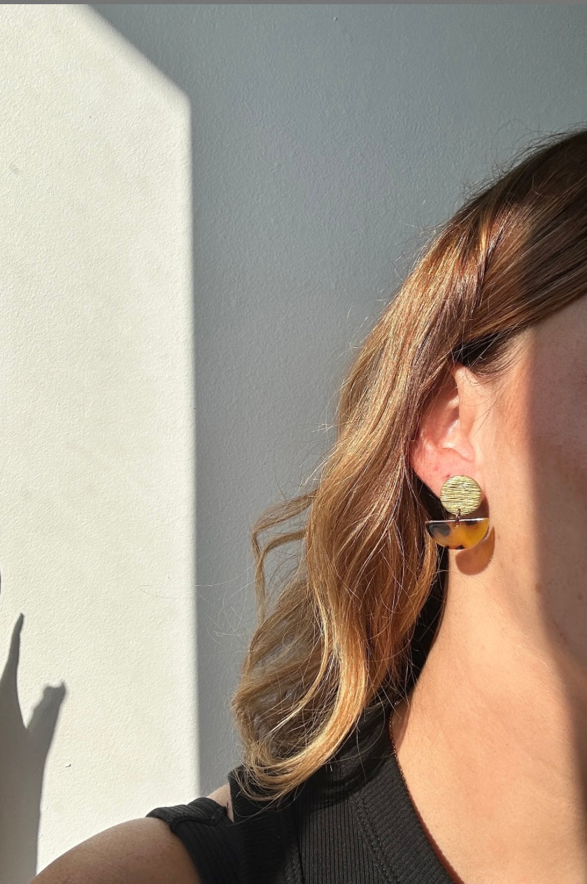 Brass Stud Leopard Print Drops