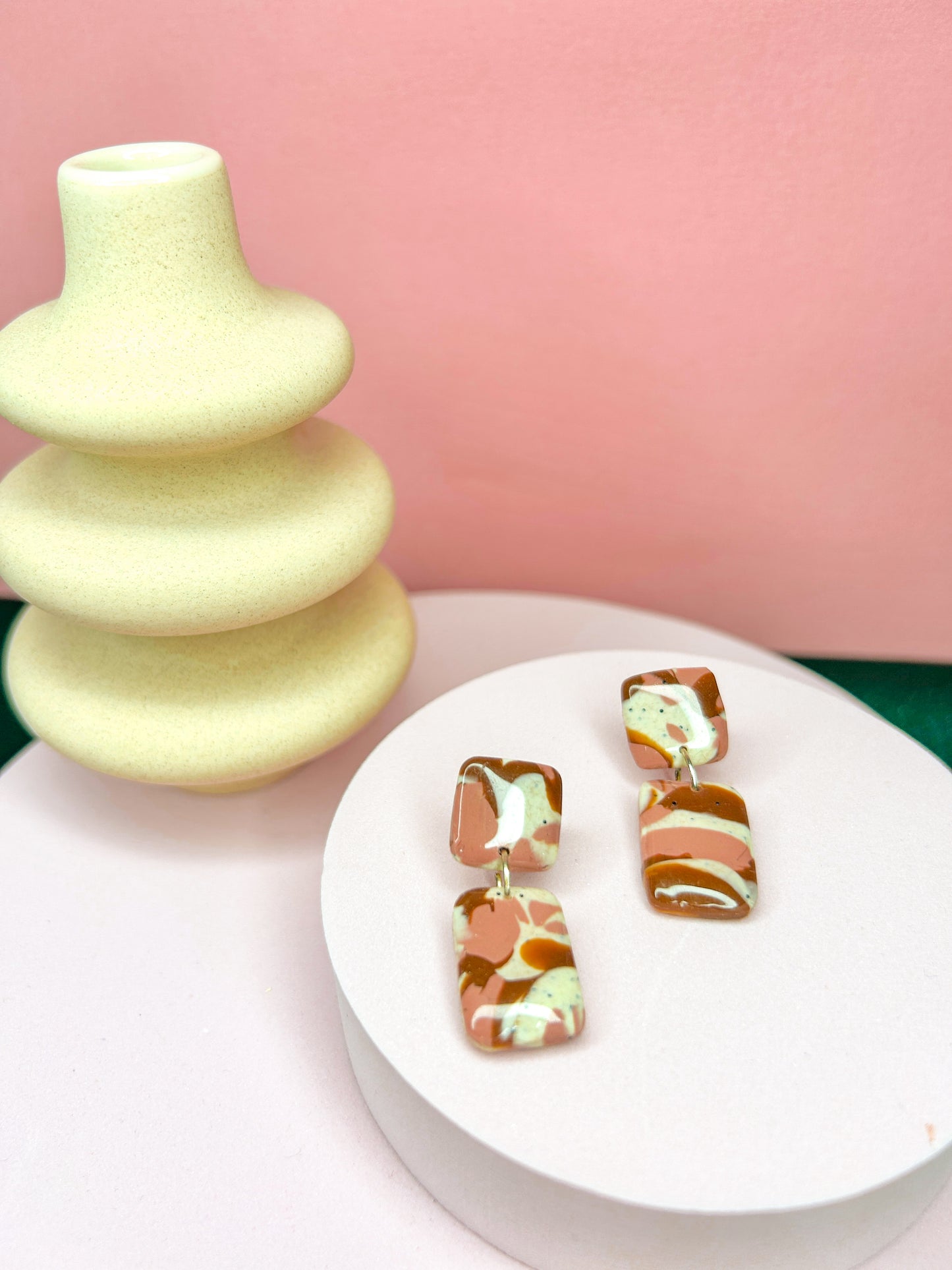 Marshmallow marble small dangles