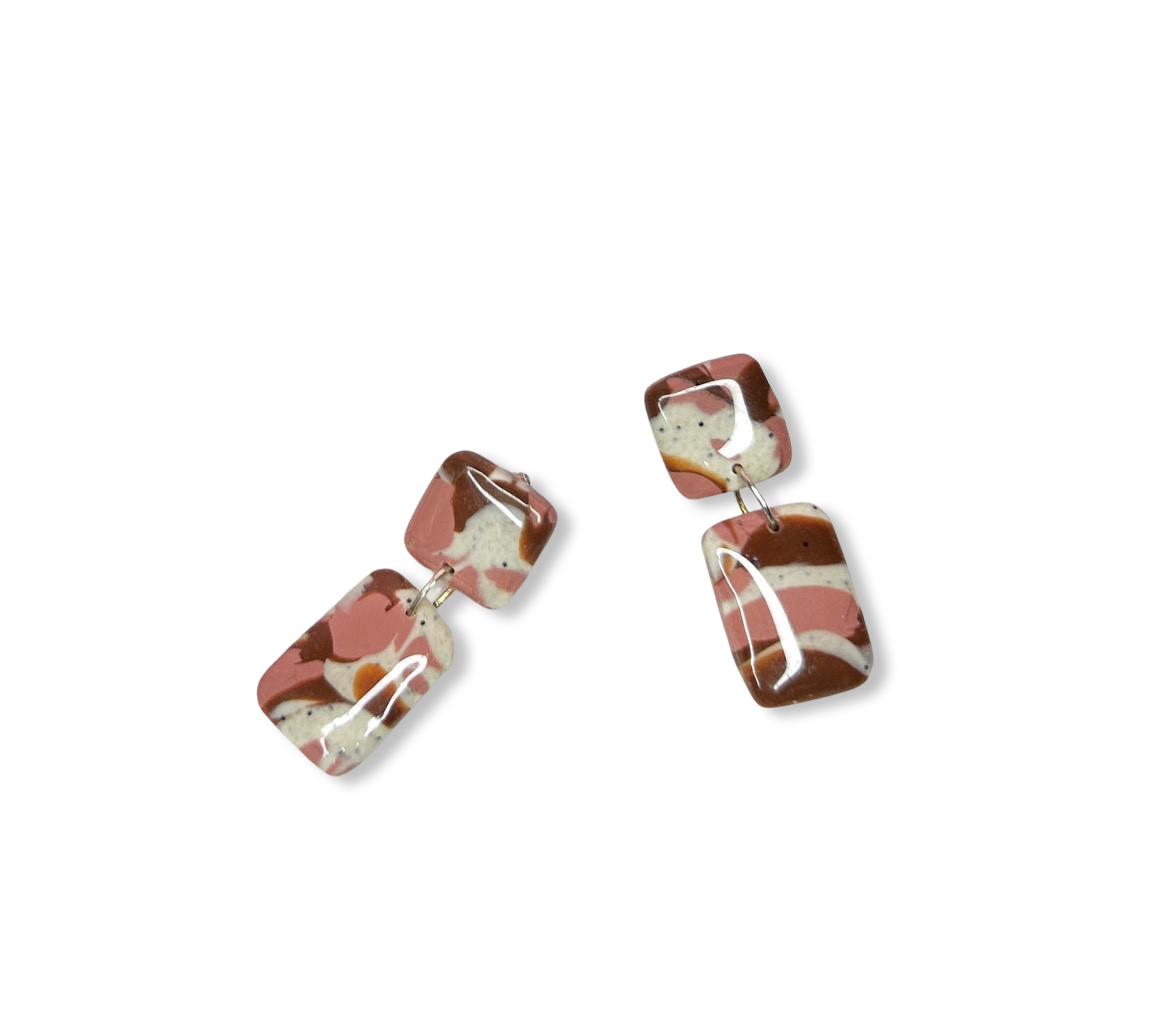 Marshmallow marble small dangles