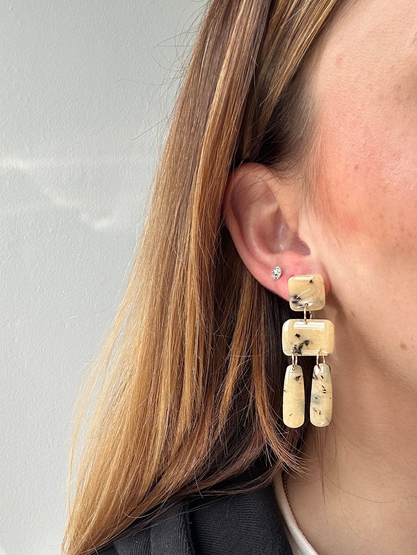 Tortoiseshell dangle earrings