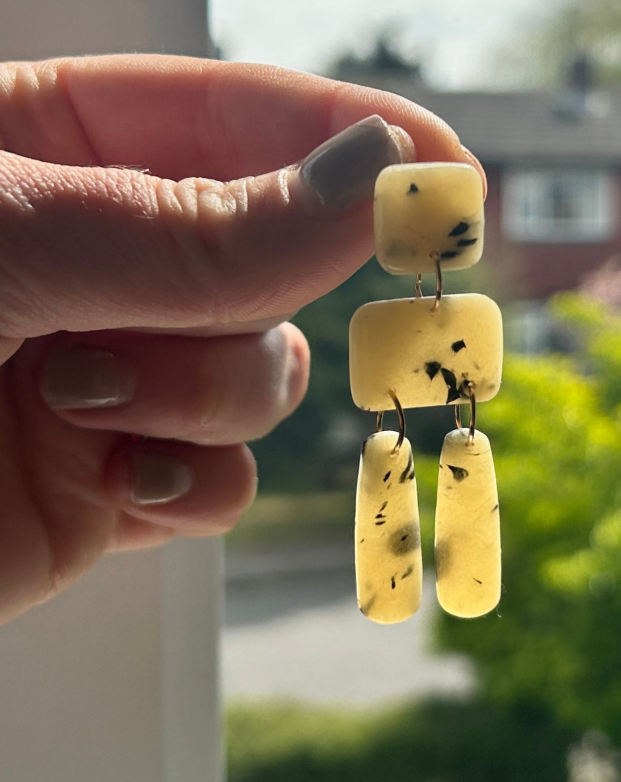 Tortoiseshell dangle earrings